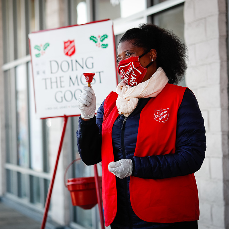 Salvation army bell ringer